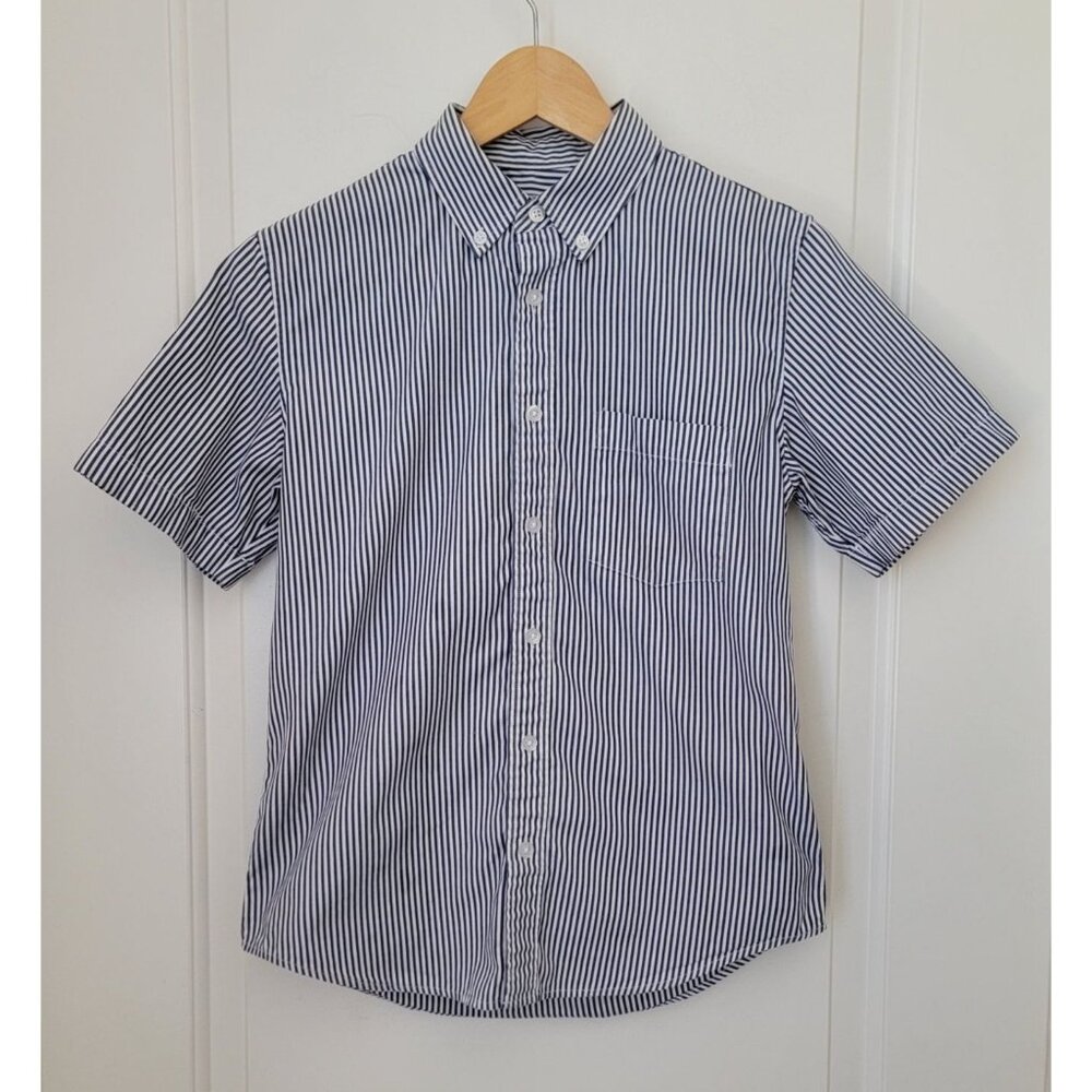 Everlane Short Sleeve Blue White Striped Button Down Casual Shirt Men's Sz S